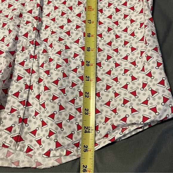 MONUMENT, Size Small, Red, White, Grey Christmas Hats Short Sleeve Shirt - Picture 4 of 5